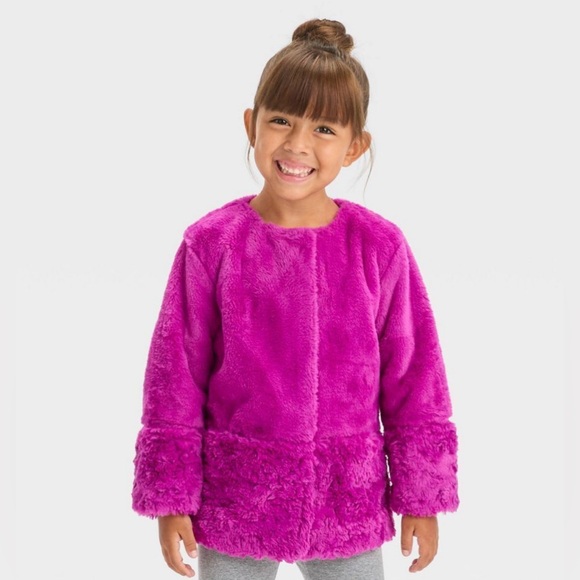 Cat & Jack Other - Toddler Faux Fur Jacket - Cat & Jack Pink Sz 12/mo